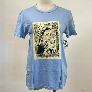 Obey T-Shirt "Etching Offset" Light Blue